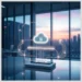Holographic cloud with lock projected above a device illustrating How to Backup Your WordPress Site Automatically.