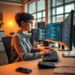 Developer working at dual monitors with code visible, illustrating a Guide to Fixing WordPress Memory Limit Issues on Client Sites.