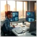 Creating High-Converting ModularDS Review Content for WordPress Professionals 9 A focused professional at a modern desk working on dual monitors and laptop while Creating High-Converting ModularDS Review Content for WordPress Professionals.