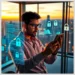 A developer examines holographic security dashboards on a tablet illustrating Why Your WordPress Site Needs Regular Security Audits.