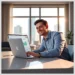 Smiling professional in a modern office reviewing dashboard growth charts on a laptop, Case Study: How I Made $5000 Monthly as a ModularDS Affiliate.