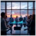 Business team around a conference table examining a holographic dashboard of charts and metrics illustrating How to Earn Money Promoting ModularDS as an Affiliate.