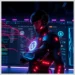 Futuristic armored guardian with a glowing WordPress emblem standing before a cyber security dashboard illustrating How to Protect WordPress Admin Panel from Brute Force Attacks.