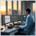 A developer at a multi-monitor desk viewing dashboards, charts and code while configuring analytics for Setting Up Conversion Tracking Across Multiple WordPress Sites with ModularDS.