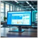 Desktop monitor showing a blue WordPress performance dashboard with charts and speed metrics illustrating How to Speed Up Your WordPress Site in 2025
