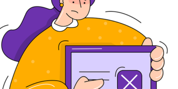 A frustrated woman holding a laptop displaying an error X icon that illustrates why you should Unlock 7 Essential Benefits of Regular Website Updates Now!