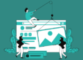 Team placing a large image onto a browser window interface to represent collaboration and site upkeep; Master website maintenance: Unlock secrets to keep your site thriving