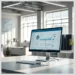 Desktop monitor in a bright office displaying WordPress analytics for Top White Label WordPress Maintenance Providers in the UK.