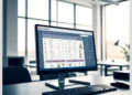 A desktop monitor displaying a WooCommerce-style admin dashboard on a tidy office desk, illustrating Essential WooCommerce Maintenance Tasks to Automate with ModularDS.