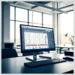 A desktop monitor displaying a WooCommerce-style admin dashboard on a tidy office desk, illustrating Essential WooCommerce Maintenance Tasks to Automate with ModularDS.