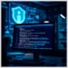 Monitor displaying server-side code and a shield icon illustrating Essential WordPress .htaccess Rules for Enhanced Security.