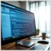 Desktop monitor displaying a WordPress WooCommerce dashboard on a clean workspace illustrating Best WordPress Maintenance Plans for WooCommerce Stores.